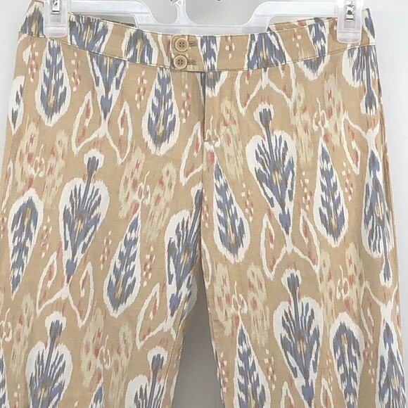 Carole Little pants bohemian linen blend summer vacation low rise wide leg sz 2 - Picture 2 of 7